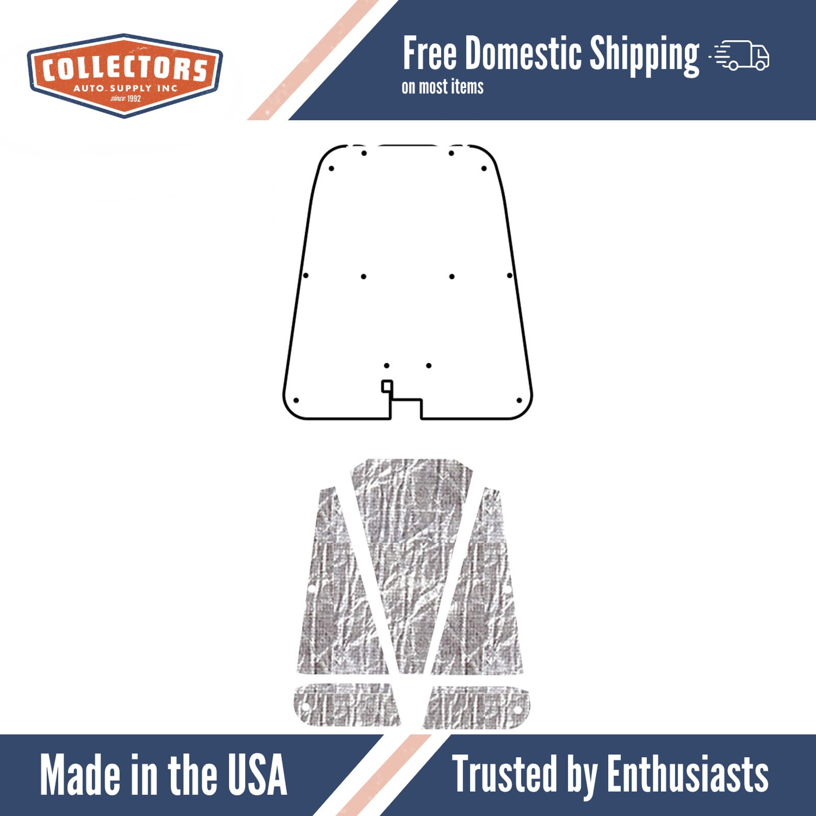 Hood Insulation Pad Heat Shield for Austin Healey AcoustiHood - Ultimate Sound & Heat Insulation Premium Quality ABS Material