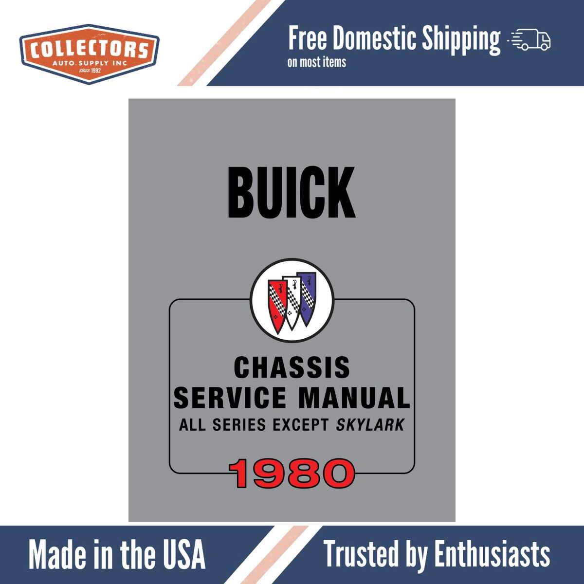 1980 Buick Chassis Service Manual (Regal, Skyhawk, Riviera, Century, LeSabre, Electra) - Includes 11x26 inch COLOR Wiring Diagrams