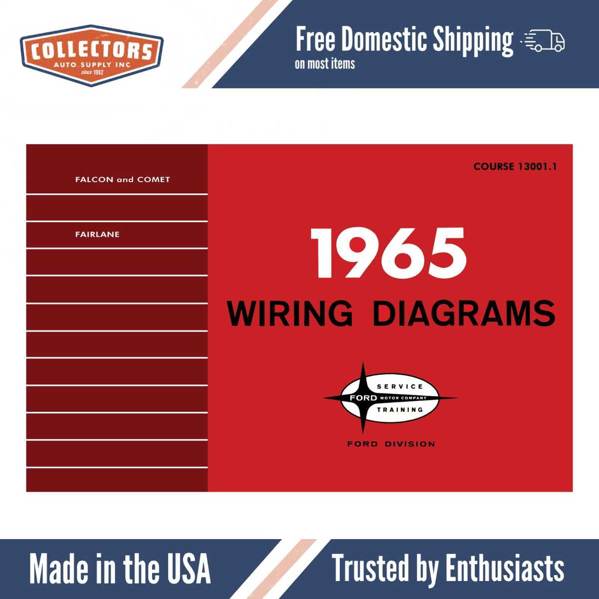 1965 Ford Falcon, Comet, Fairlane Wiring Diagrams Manual - 11x17 inch COMB Bound