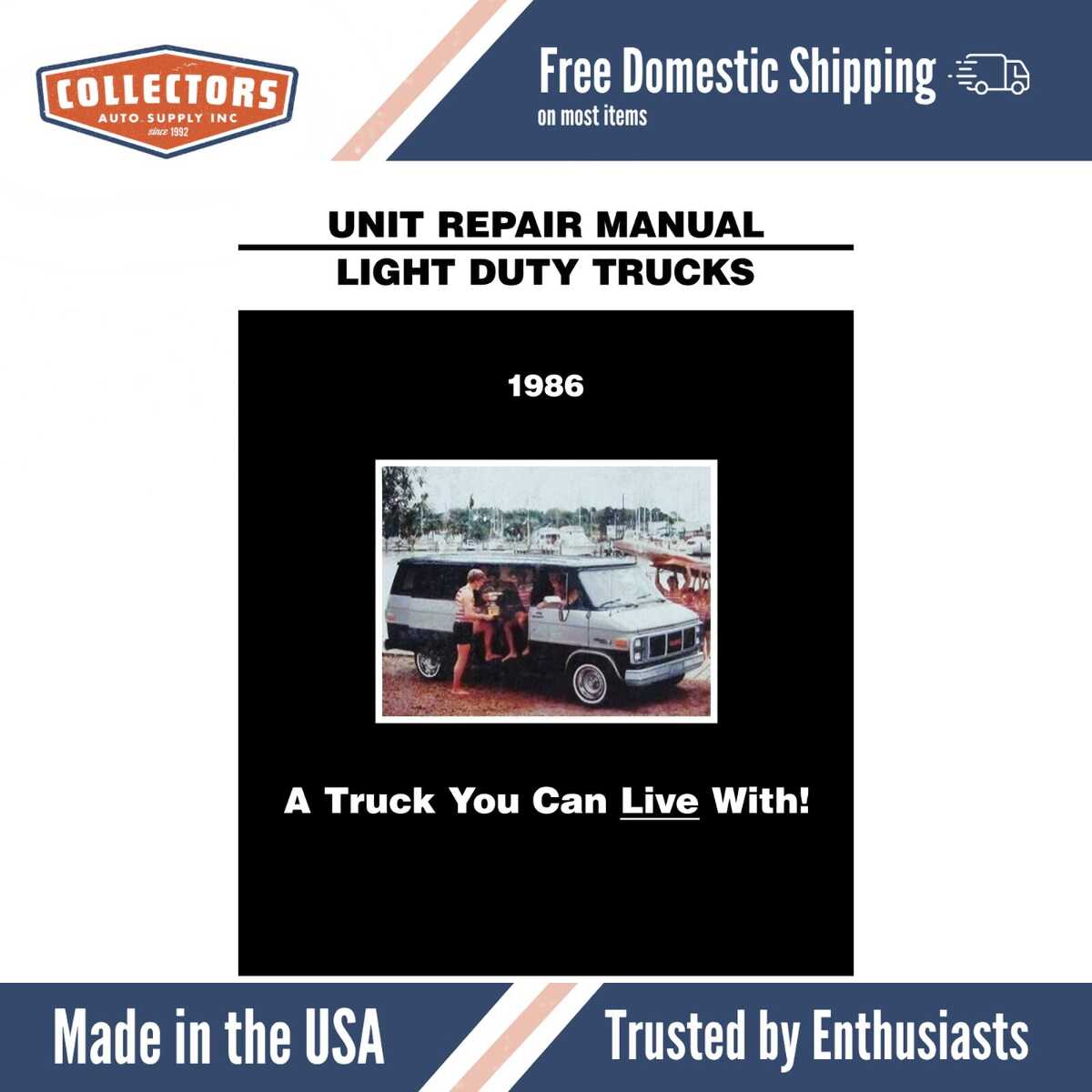 1986 GMC Light Duty Truck Unit Repair Manual