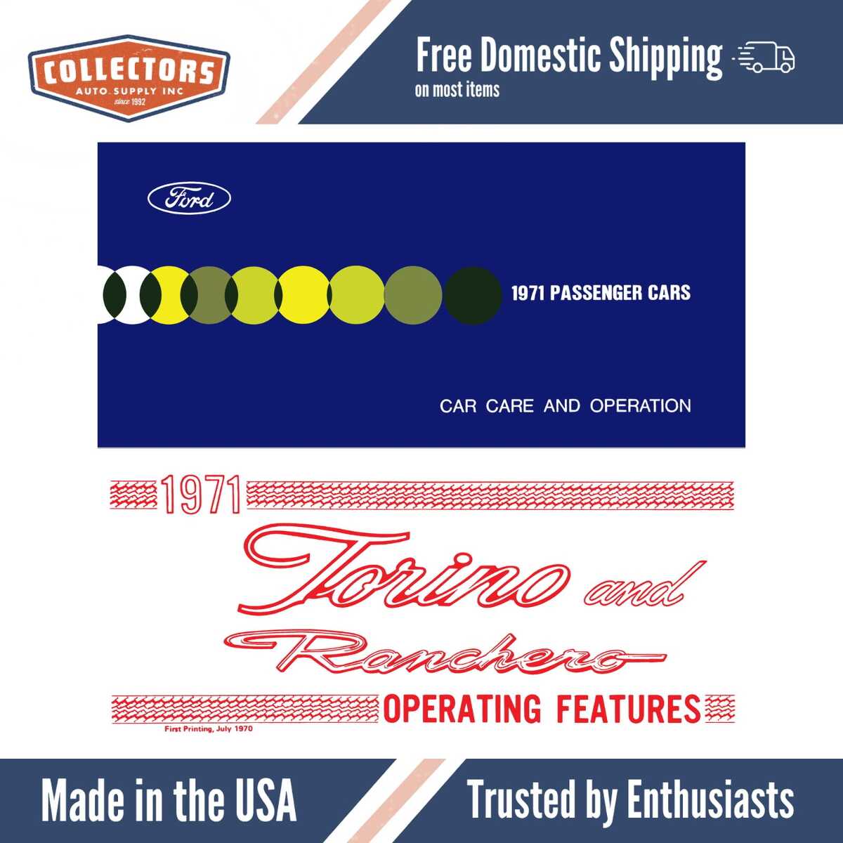 1971 Ford Torino & Ranchero Owner's Manual (includes Operating Features Supplement) - COLOR