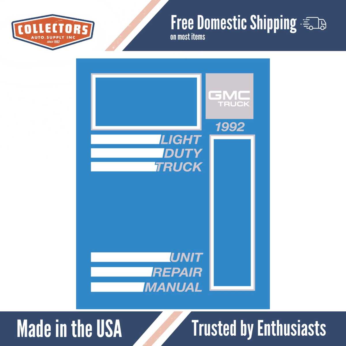 1992 GMC Light Duty Truck Unit Repair Manual