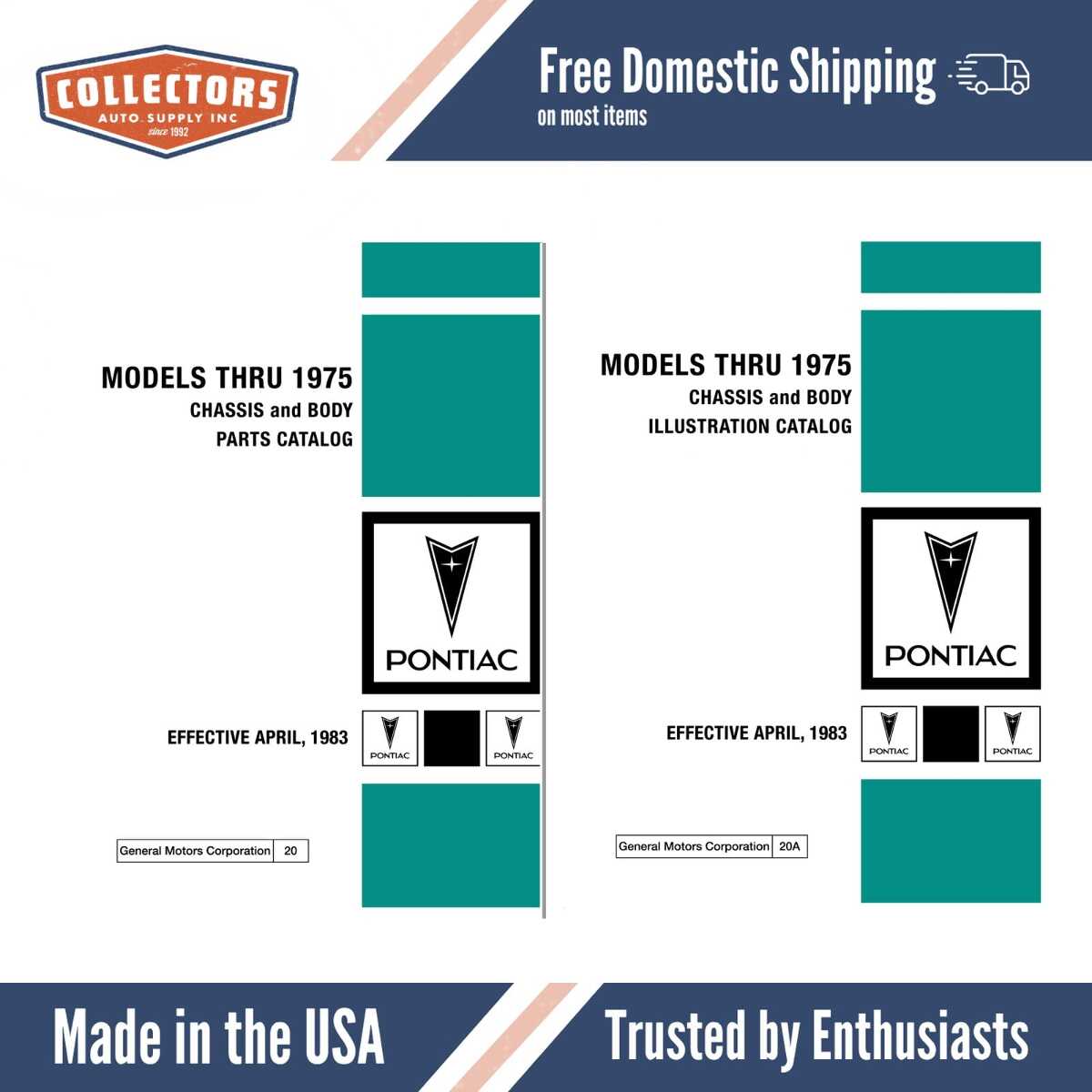 1968 - 1975 Pontiac Chassis & Body Parts and Illustrations Catalogs