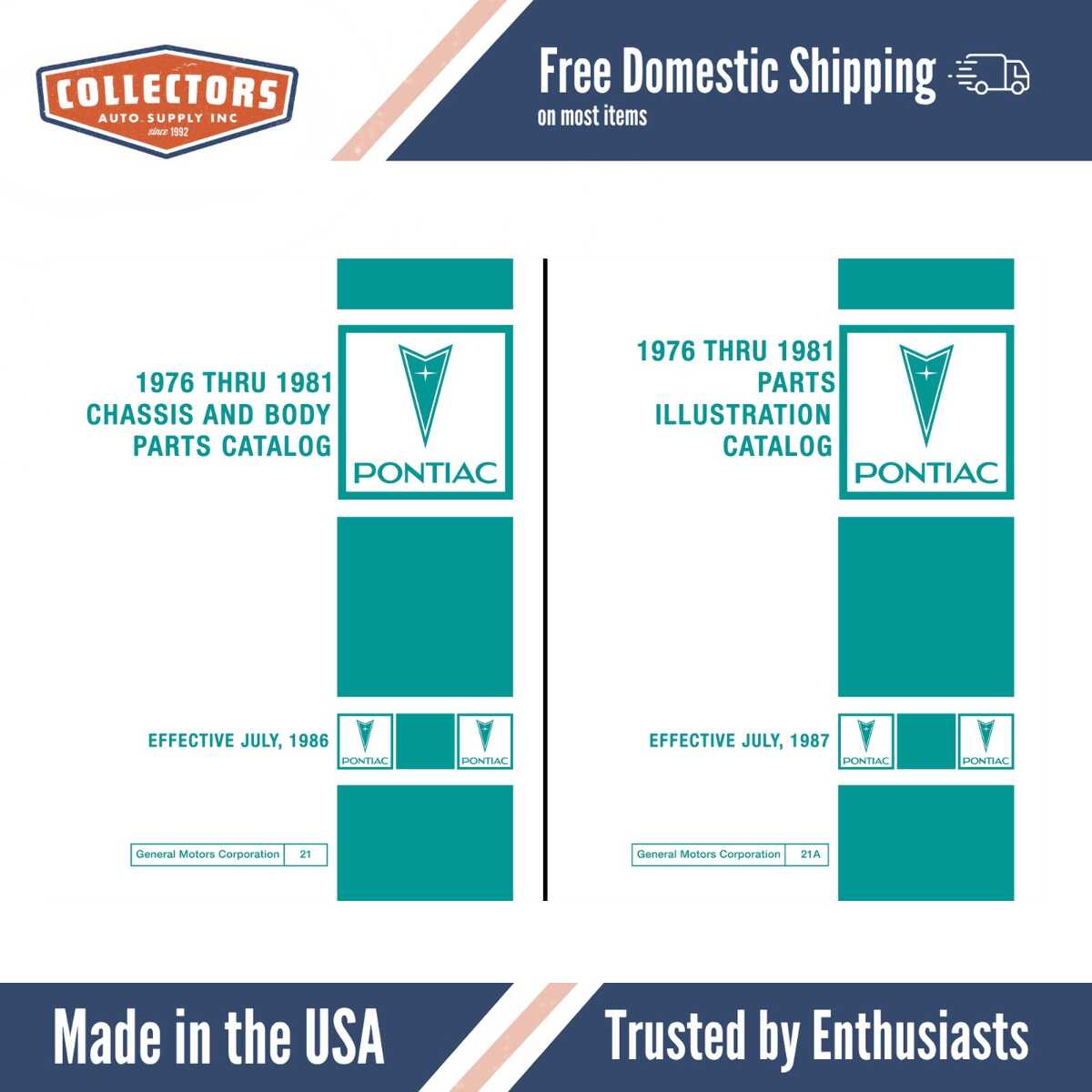 1976 - 1981 Pontiac Chassis and Body Parts and Illustrations Catalogs