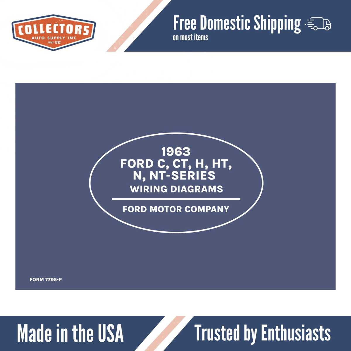 1963 Ford C, CT, H, HT, N, & NT Series Truck Wiring Diagrams Manual - 11x17 inch COMB Bound