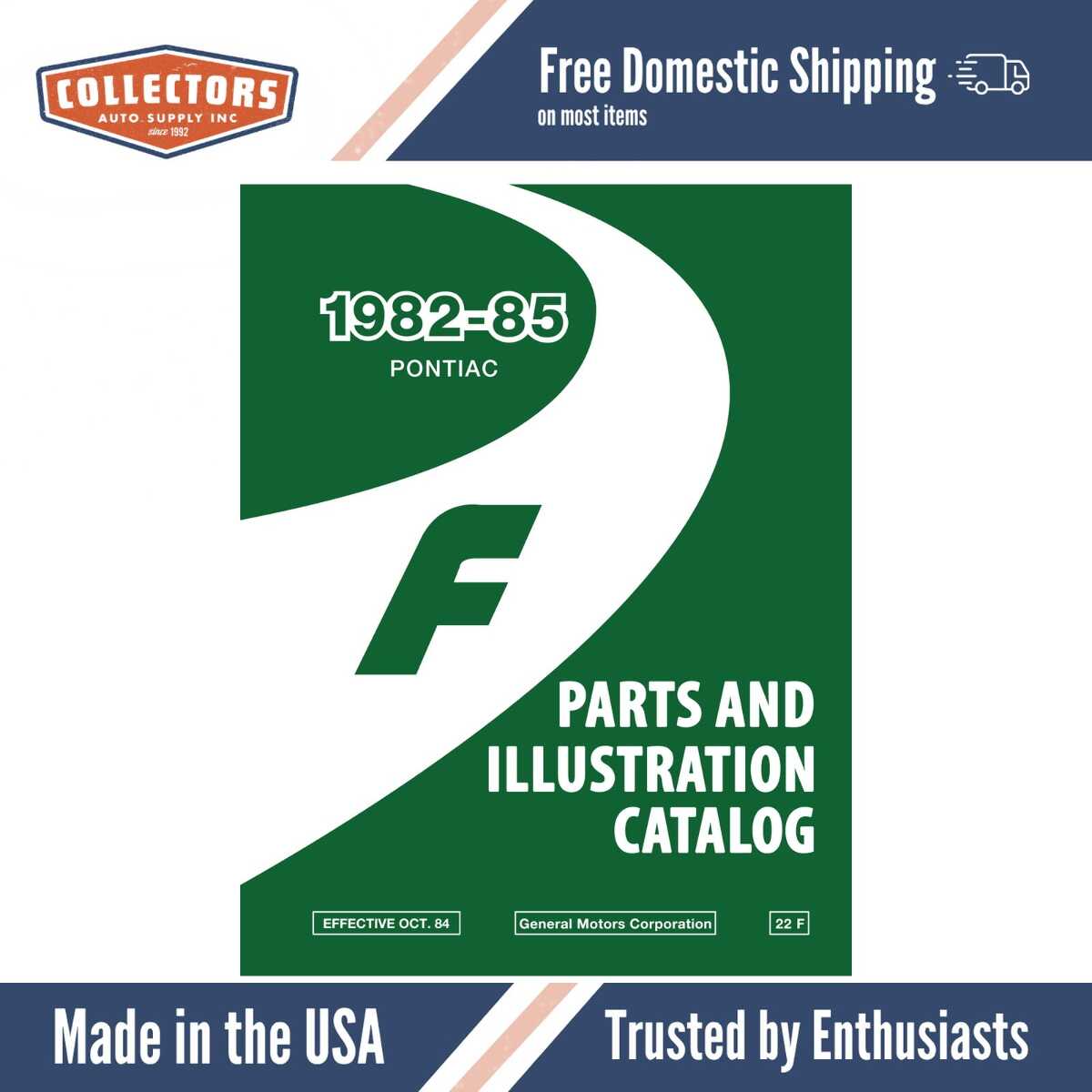 1982 - 1985 Pontiac Firebird Parts and Illustrations Catalog