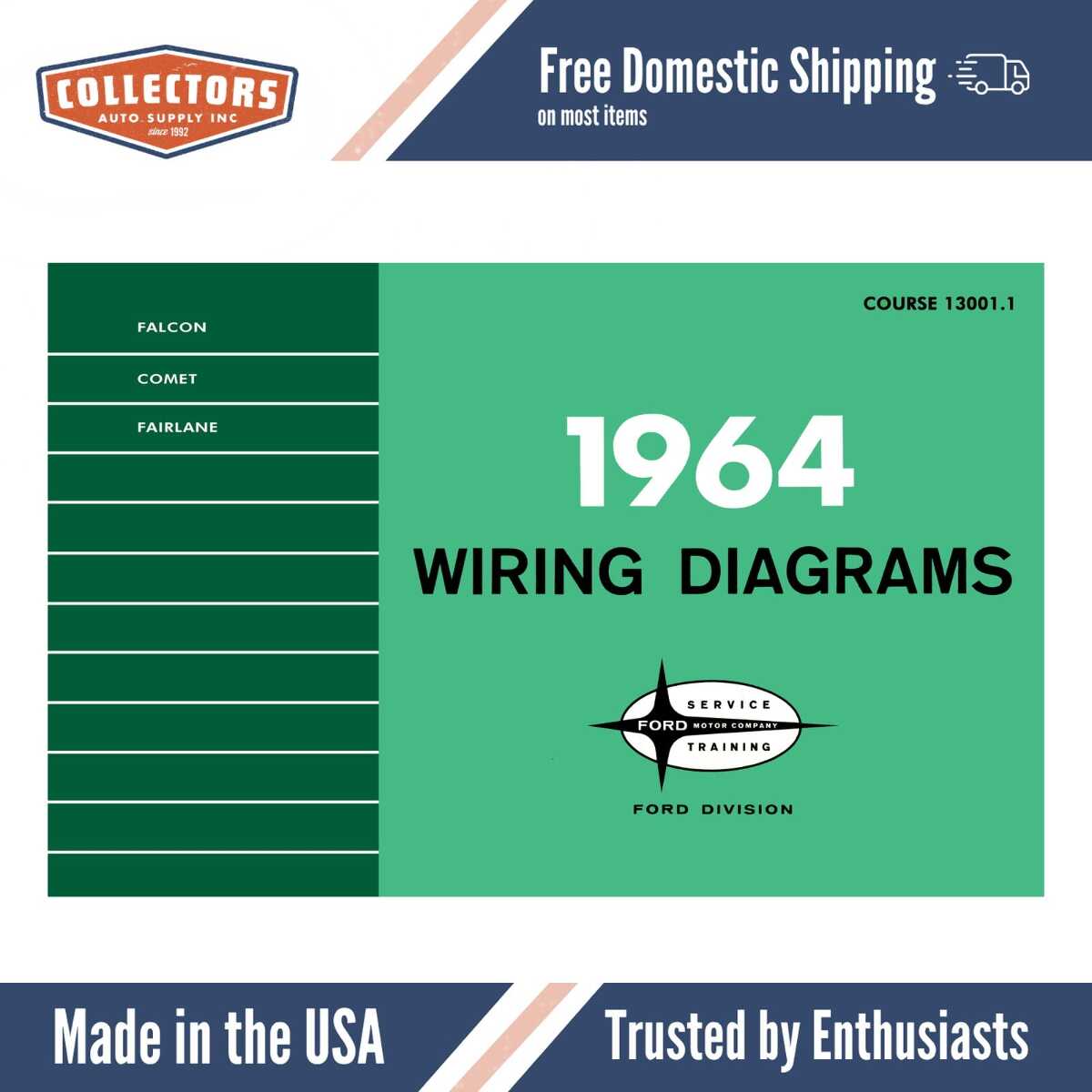 1964 Ford Falcon, Comet, Fairlane Wiring Diagrams Manual - 11x17 inch COMB Bound