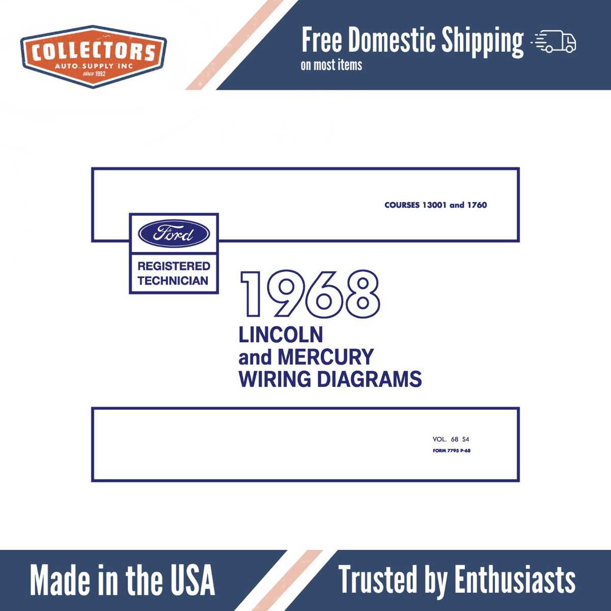 1968 Lincoln & Mercury Wiring Diagrams Manual - 11x17 inch COMB Bound