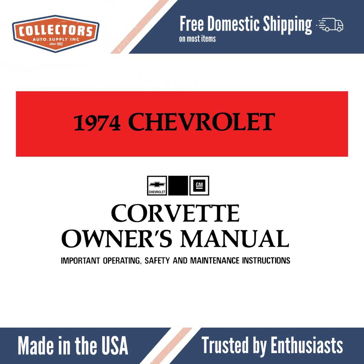 1974 Chevrolet Corvette Owner's Manual