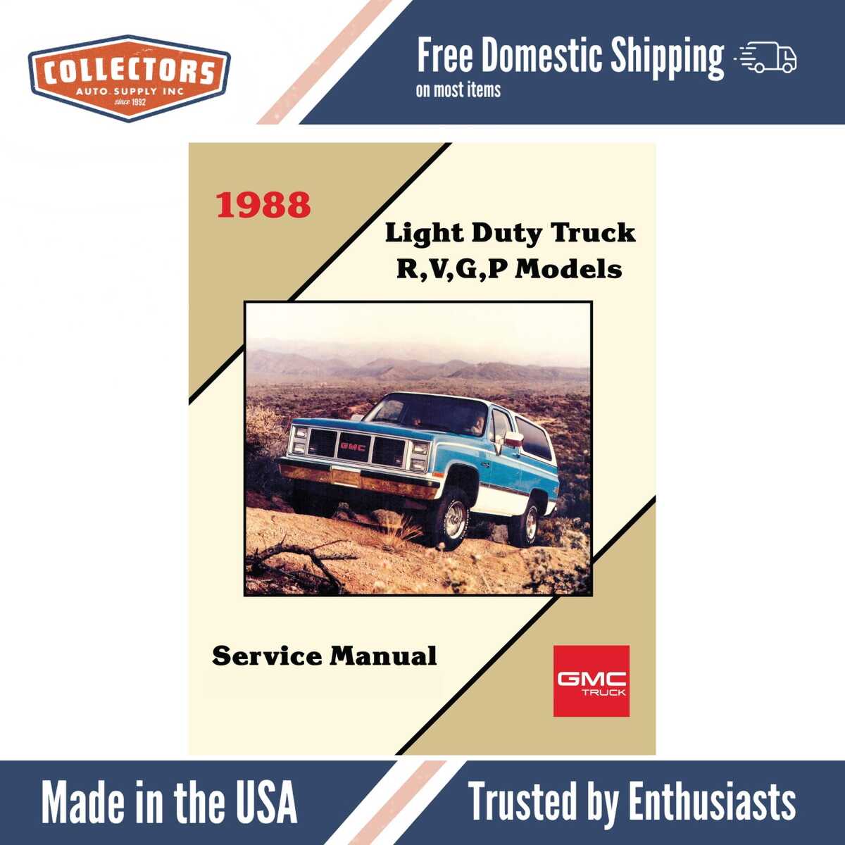 1988 GMC R-V Truck, G-P Van Shop Manual