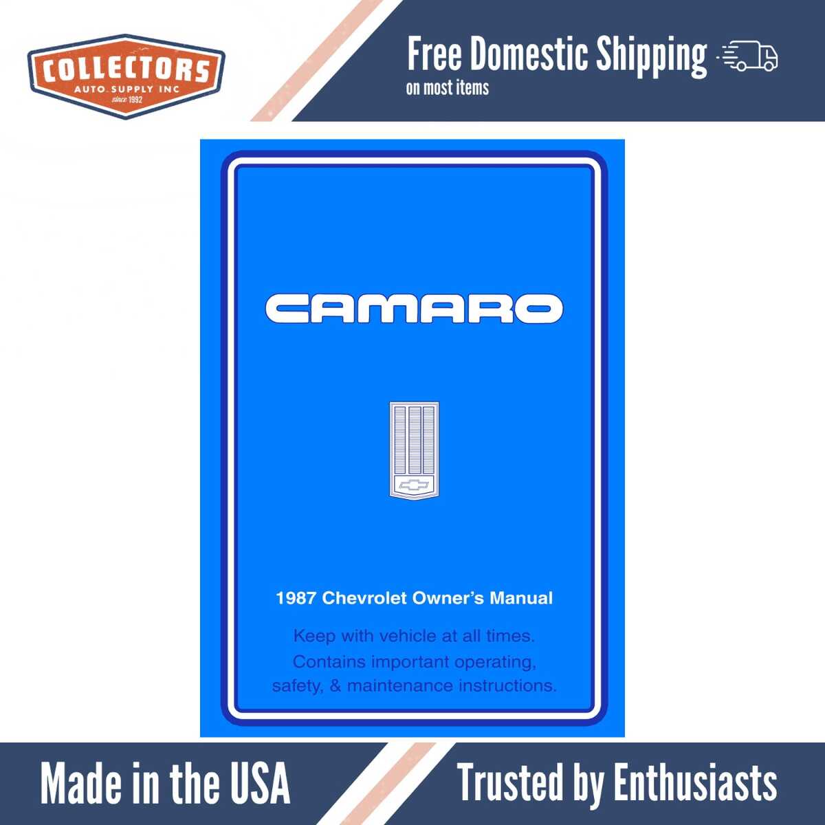 1987 Chevrolet Camaro Owner's Manual