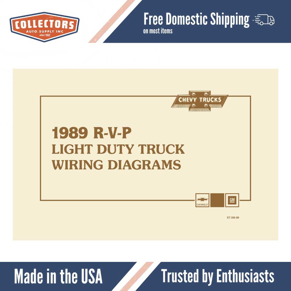 1989 Chevrolet & GMC R/V, P Truck Wiring Diagrams Manual - 11x17 inch COMB Bound