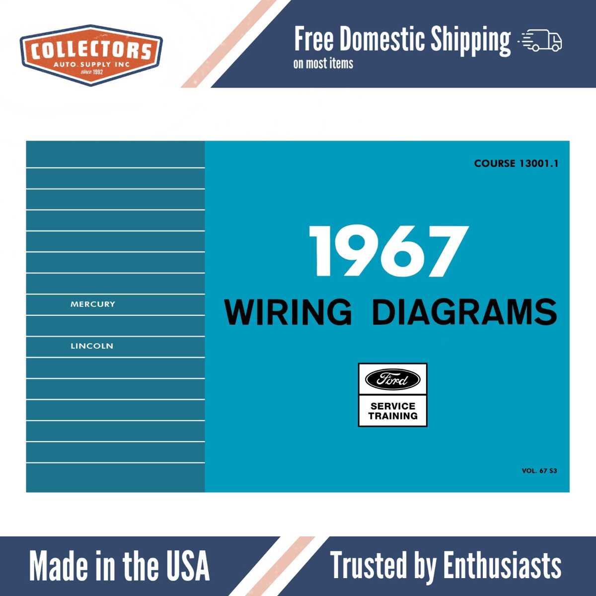 1967 Lincoln & Mercury Wiring Diagrams Manual - 11x17 inch COMB Bound