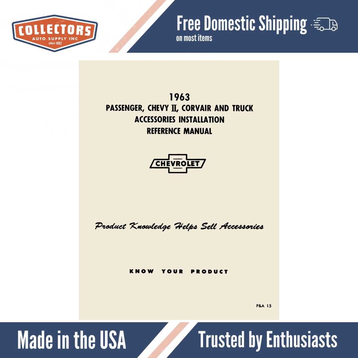 1963 Chevrolet Car and Truck Accessories Installation Reference Manual