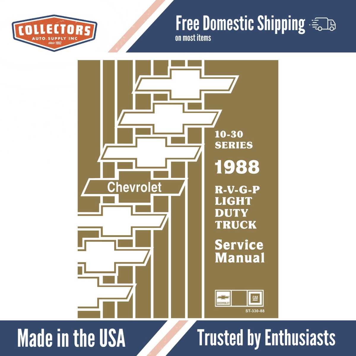 1988 Chevrolet R-V Truck, G-P Van Shop Manual