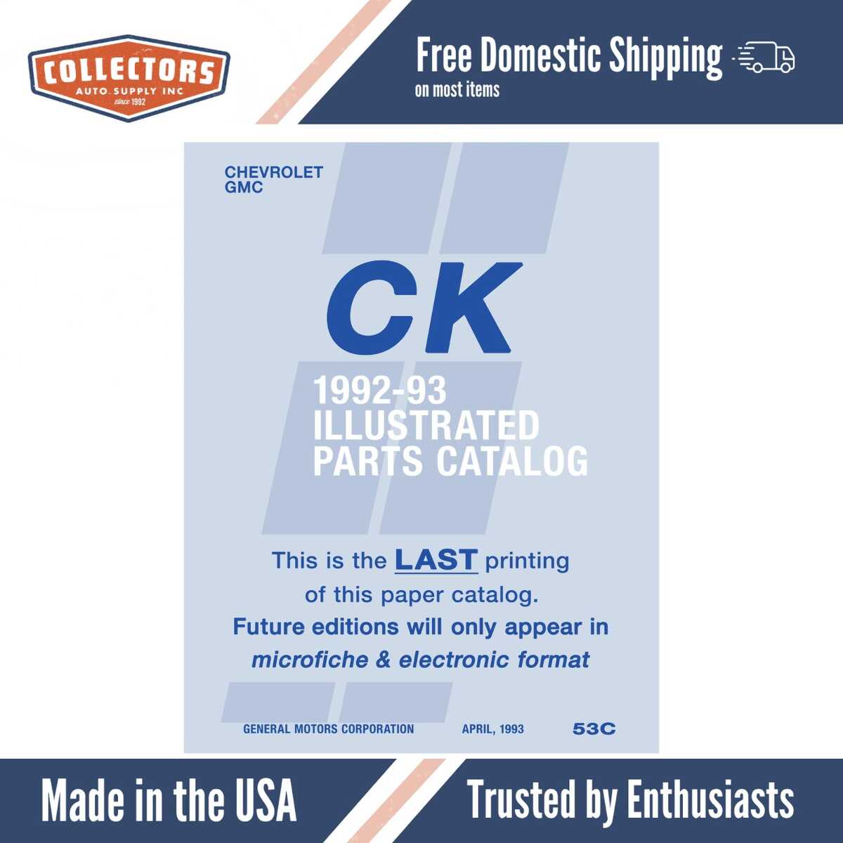 1992 - 1993 Chevrolet & GMC C/K Truck Parts Catalog