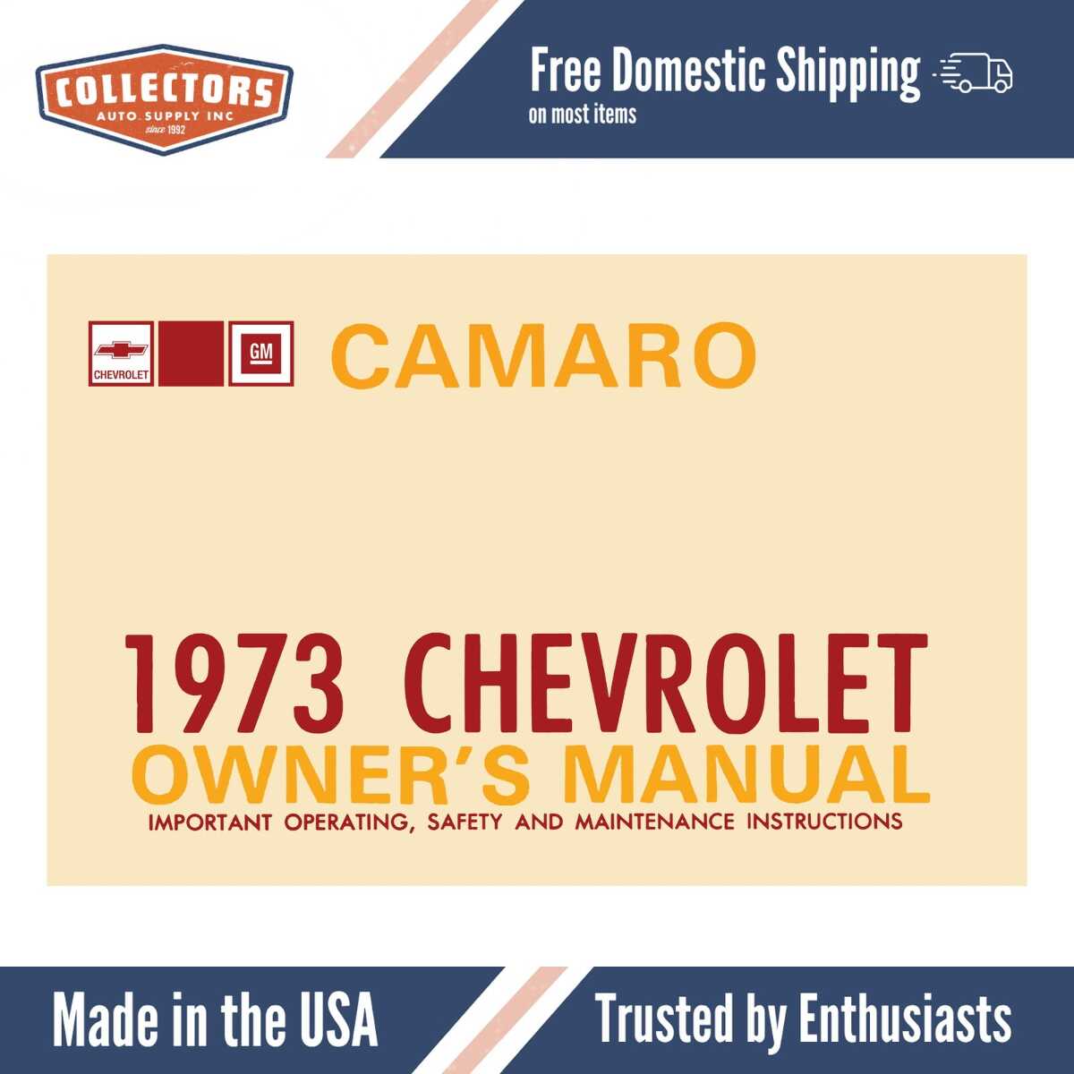 1973 Chevrolet Camaro Owner's Manual