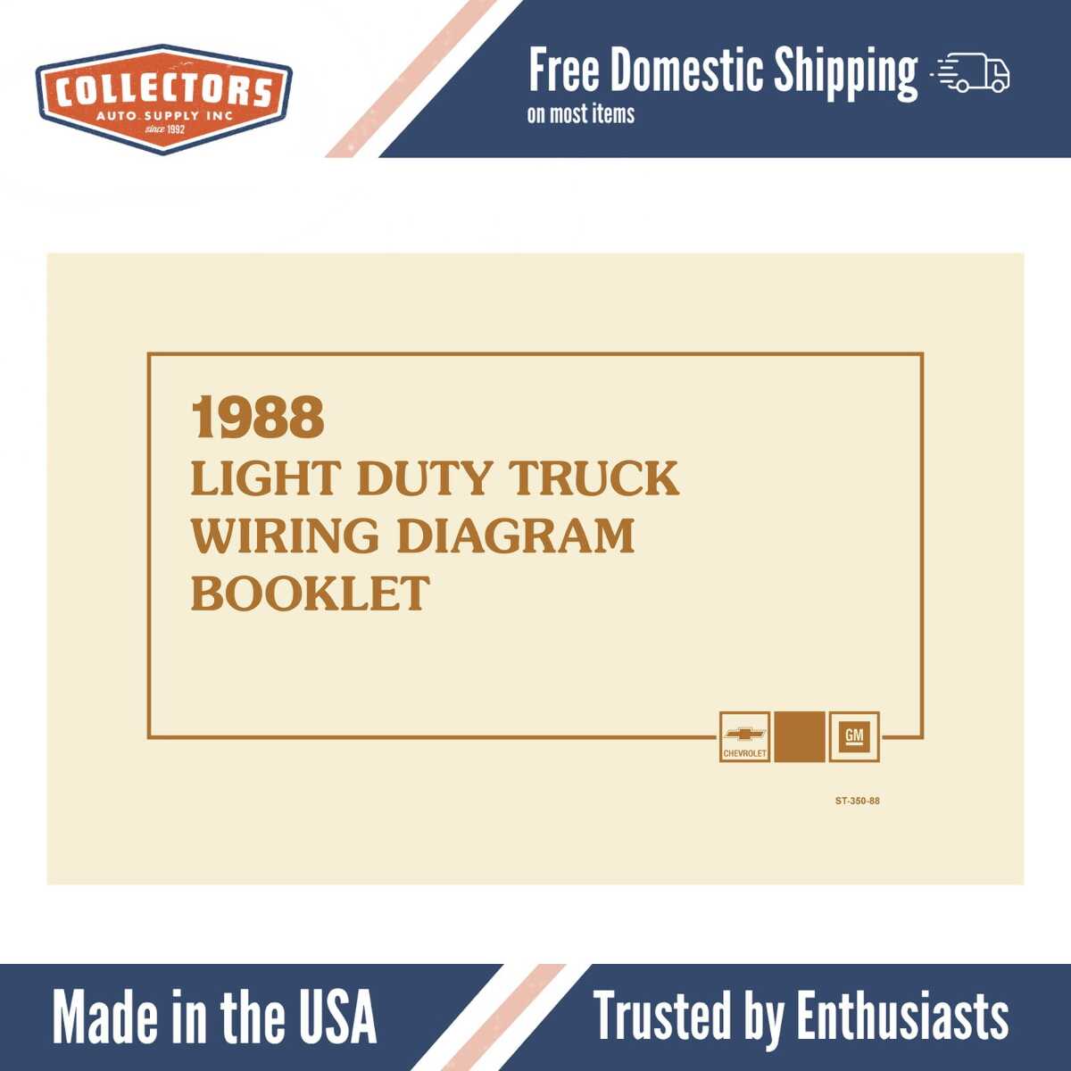 1988 Chevrolet & GMC Light Duty C/K Truck Wiring Diagrams Manual - 11x17 inch COMB Bound