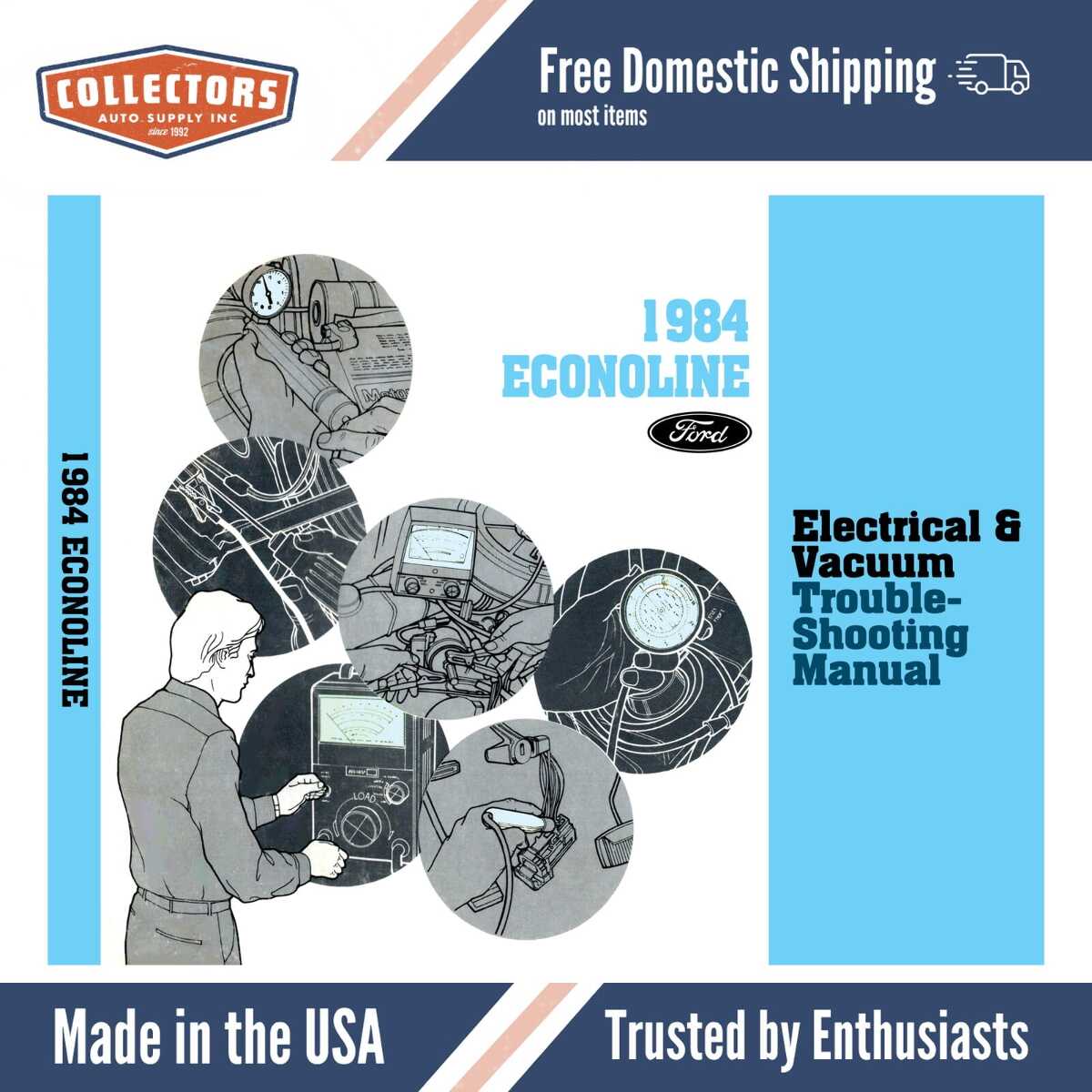 1984 Ford Econoline Van Electrical Vacuum Troubleshooting Manual - COLOR