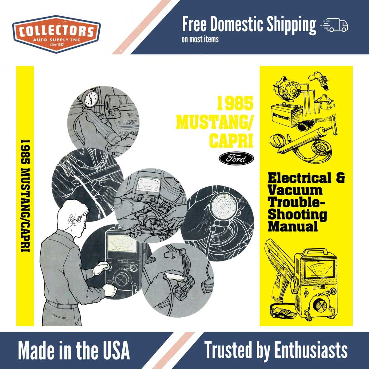 1985 Ford Mustang Capri Electrical Vacuum Troubleshooting Manual - COLOR