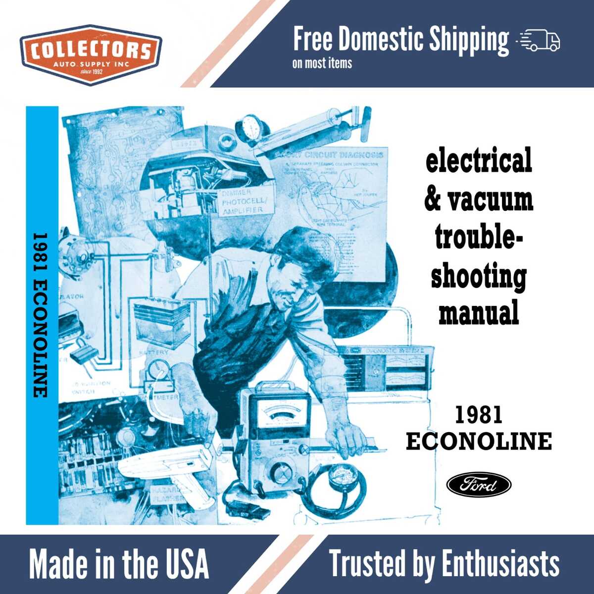 1981 Ford Econoline Van Electrical Vacuum Troubleshooting Manual - COLOR