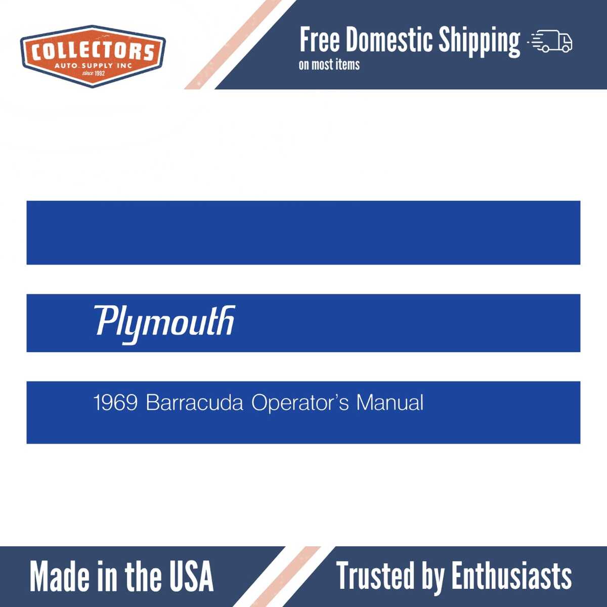 1969 Plymouth Barracuda Owner's Manual - COLOR