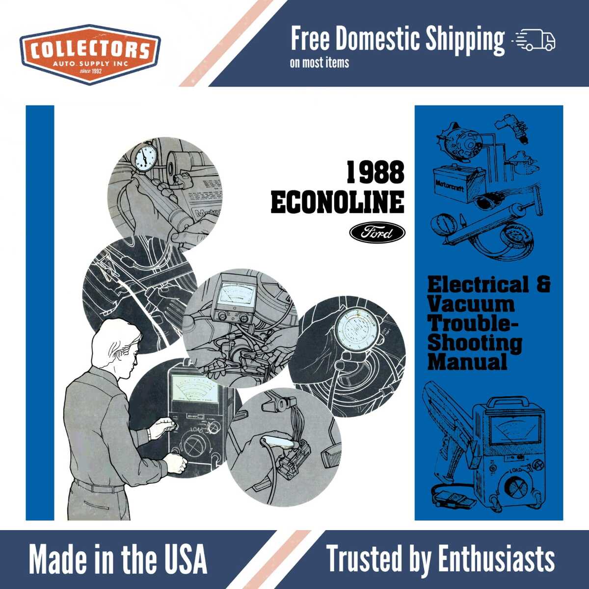 1988 Ford Econoline Electrical Vacuum Troubleshooting Manual - COLOR