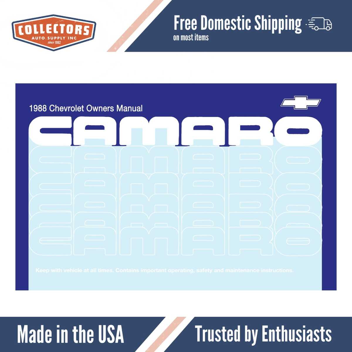 1988 Chevrolet Camaro Owner's Manual