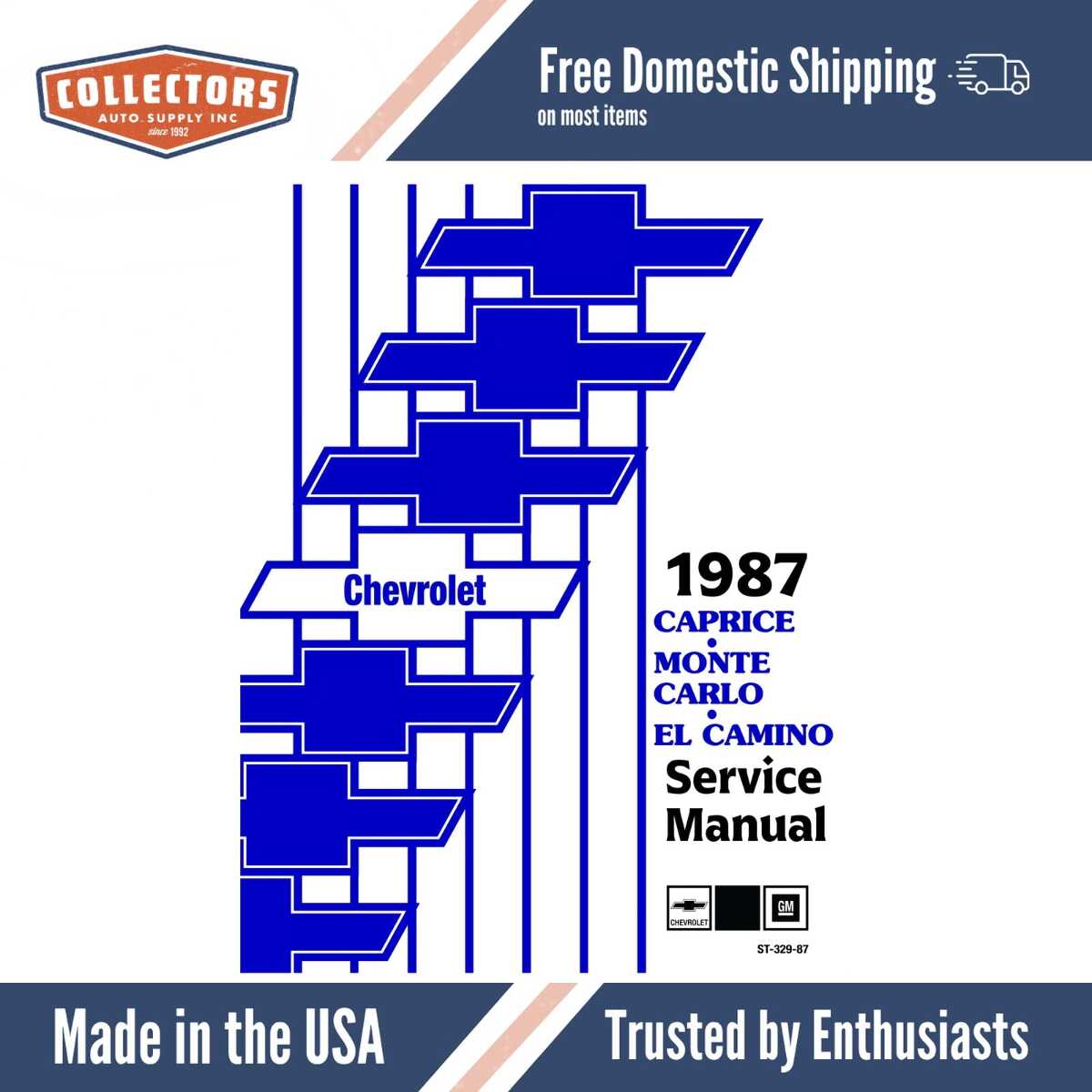 1987 Chevrolet Monte Carlo, El Camino, Caprice Service Manual - Includes 11x26 inch Wiring Diagrams