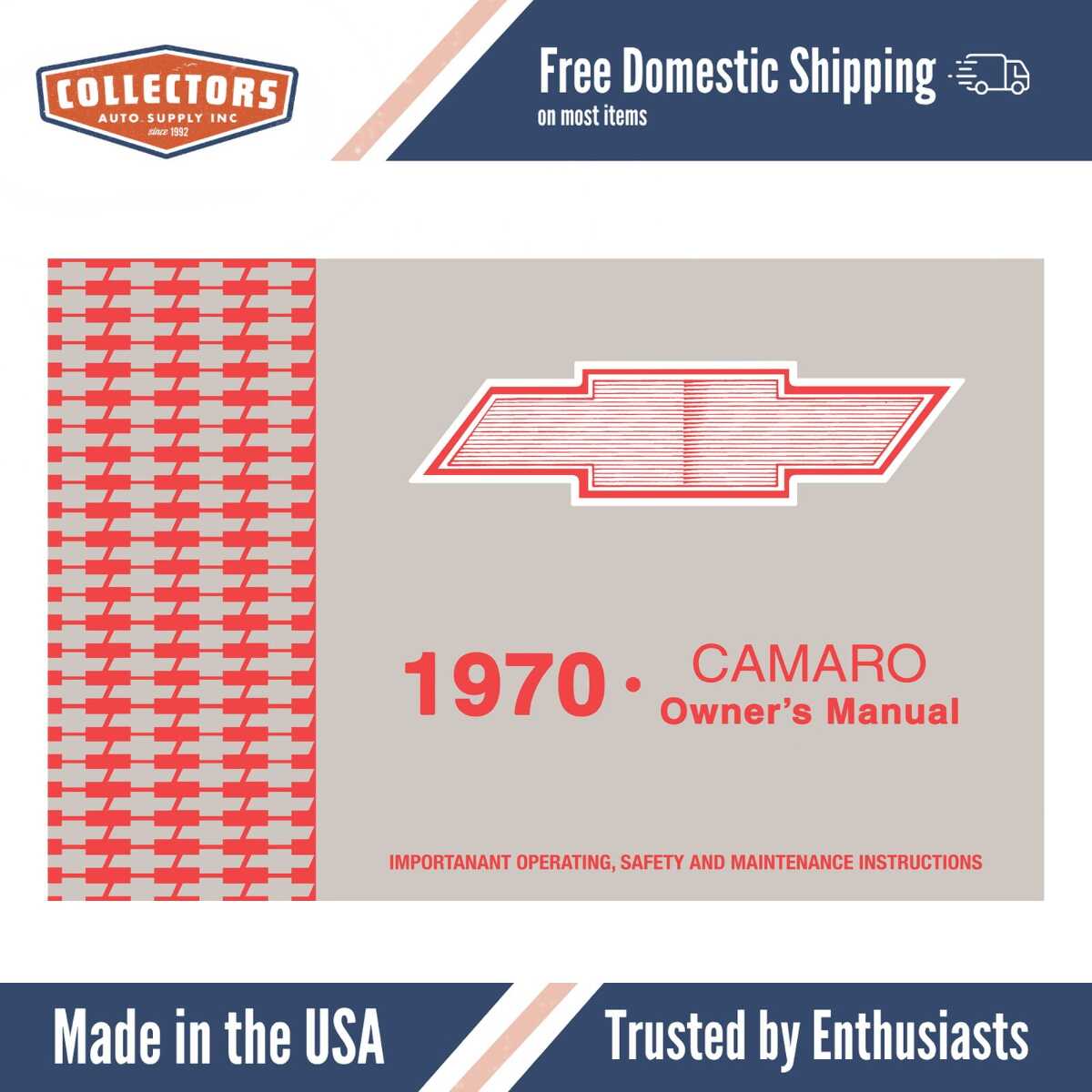 1970 Chevrolet Camaro Owner's Manual - COLOR