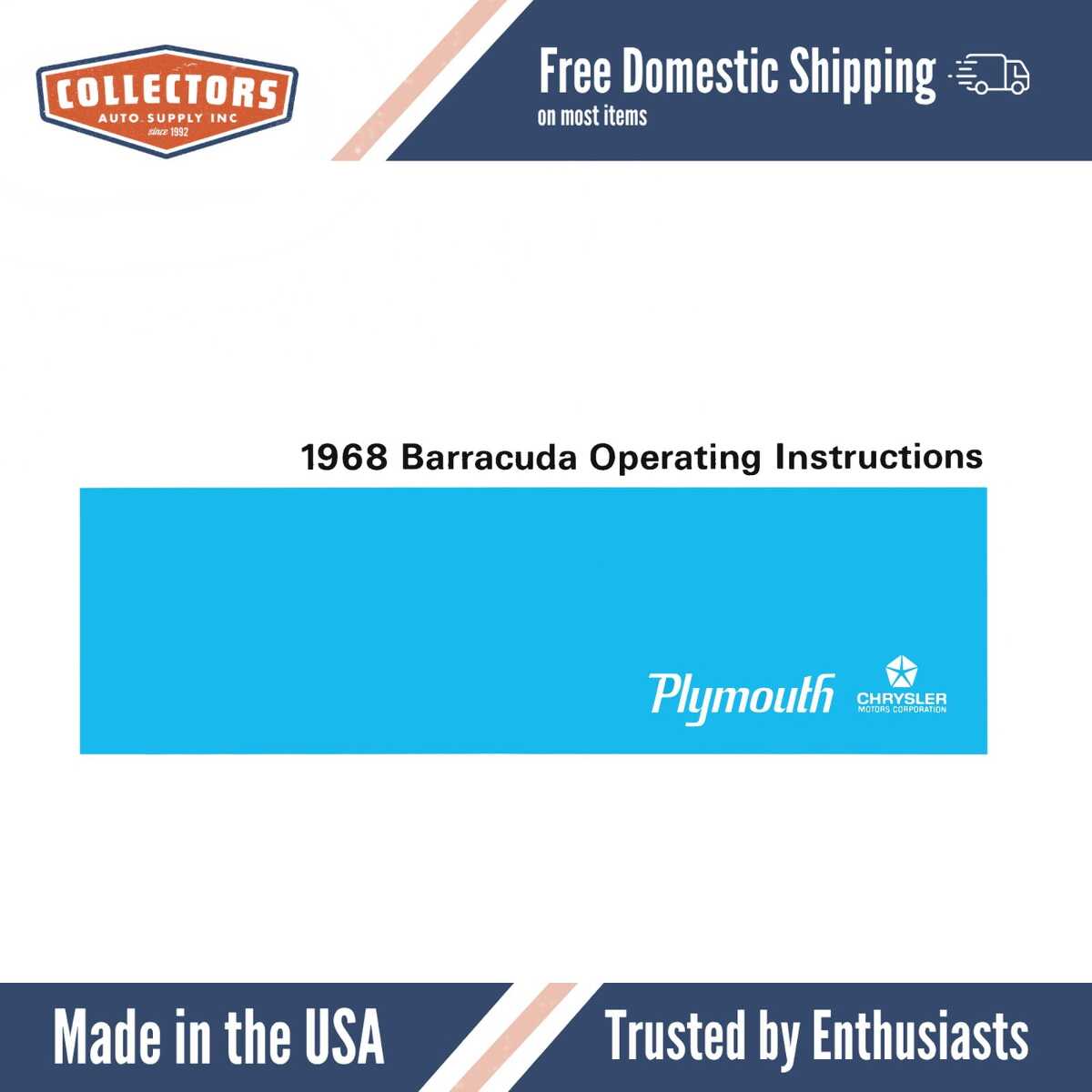 1968 Plymouth Barracuda Owner's Manual - COLOR