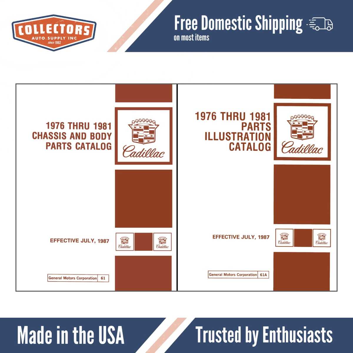 1976 - 1981 Cadillac Chassis & Body Parts and Illustrations Catalog