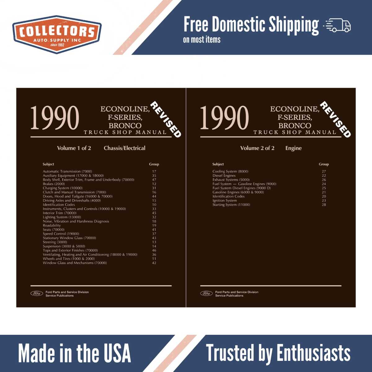 1990 Ford F-Series Truck, Econoline, Bronco Shop Manual - Chassis, Electrical, Body, Engine