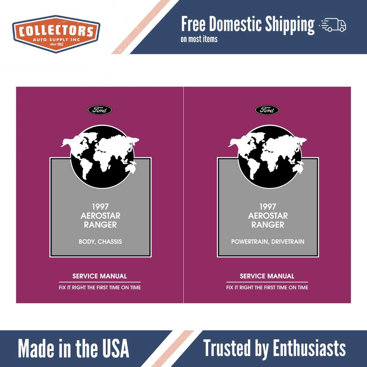 1997 Ford Aerostar & Ranger Service Manual - Body, Chassis, Powertrain, Drivetrain