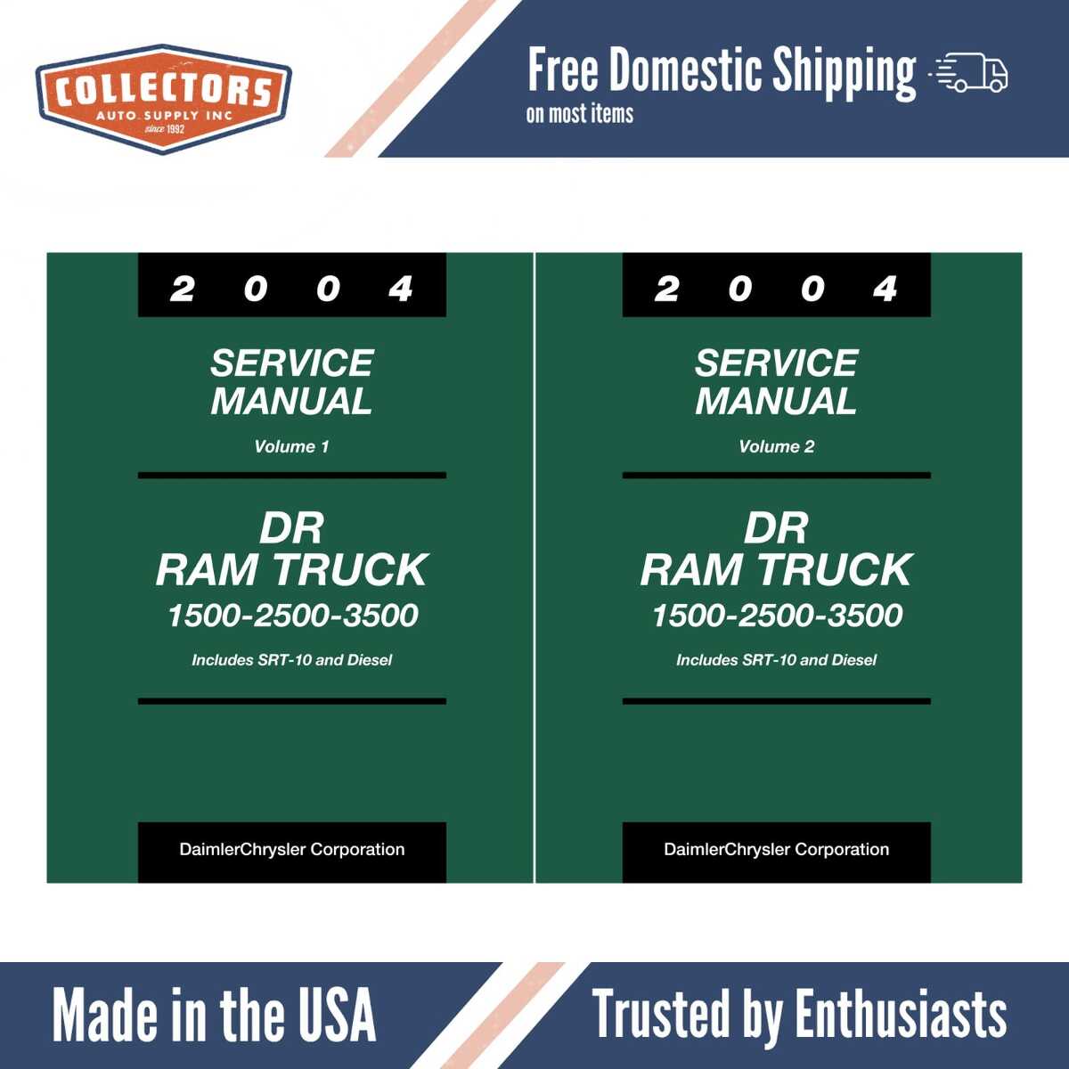 2004 Dodge DR Ram Truck 1500 2500 3500 Service Manual - Includes SRT-10 & Diesel