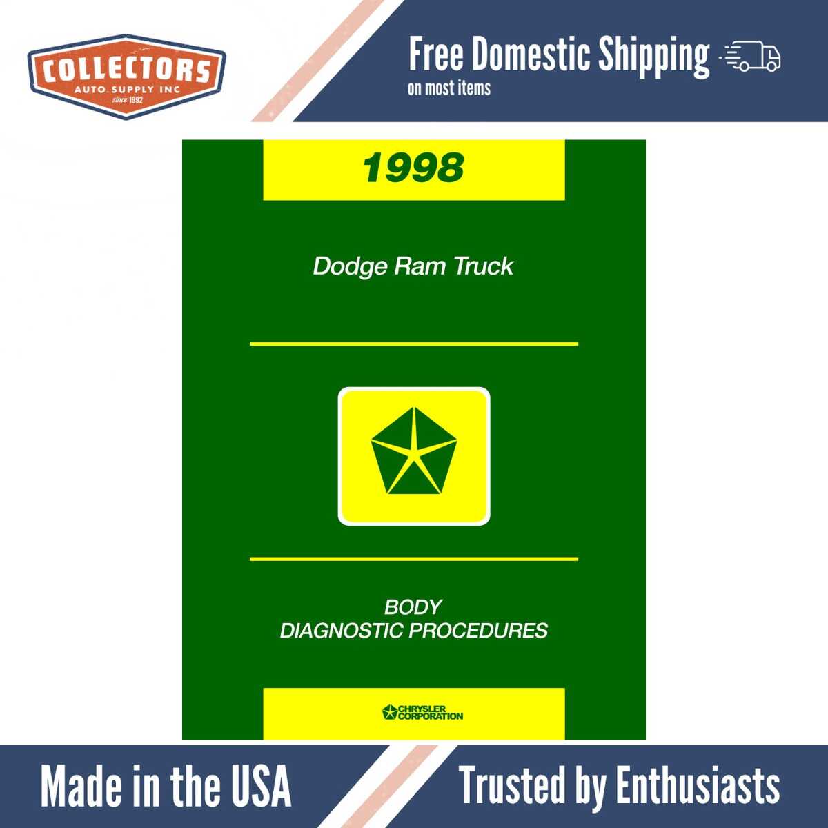 1998 Dodge Ram Truck Body Diagnostic Procedures Manual