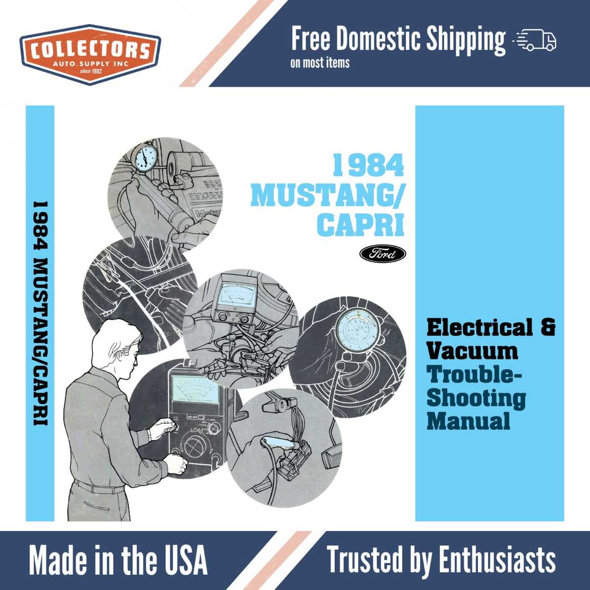 1984 Ford Mustang Capri Electrical Vacuum Troubleshooting Manual - COLOR