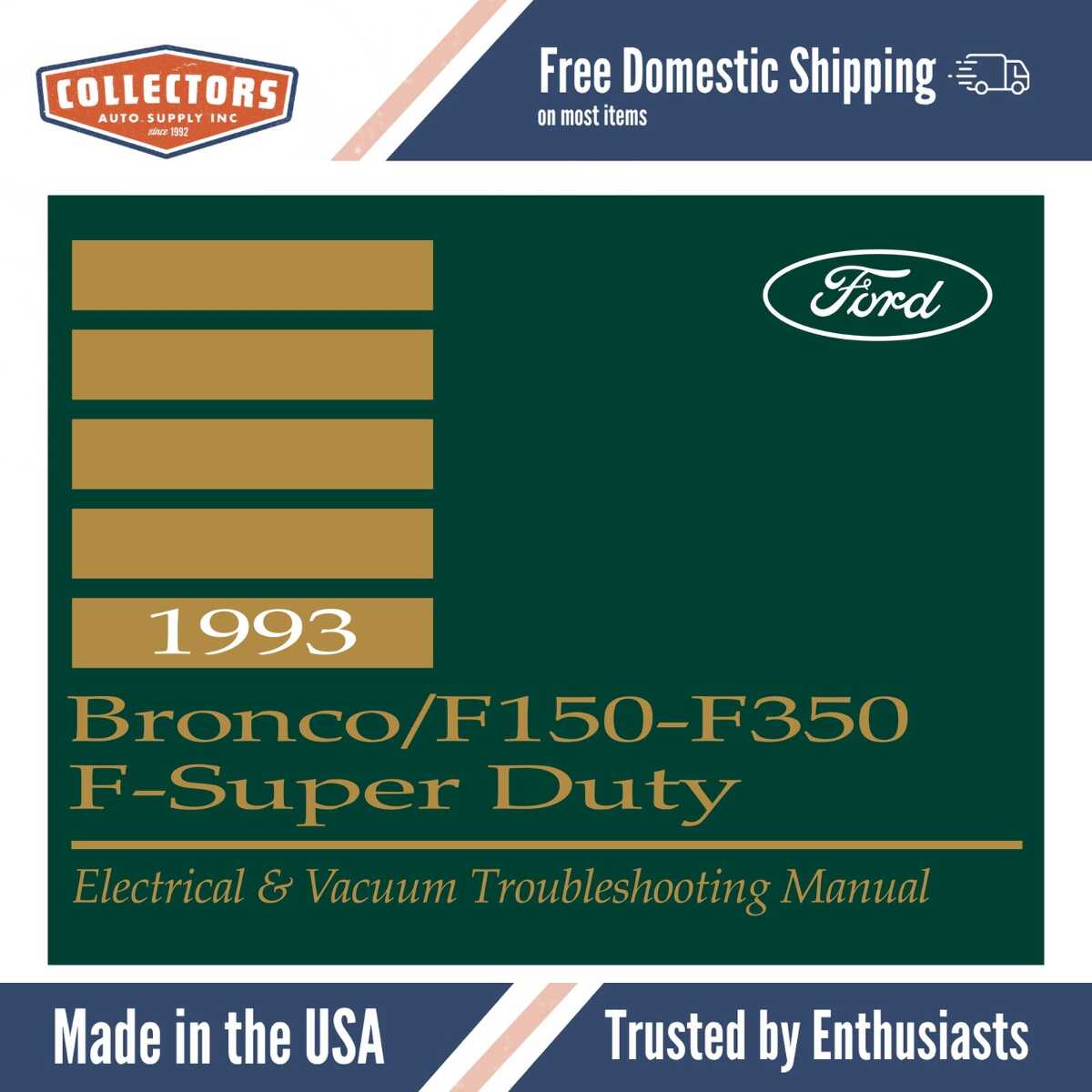 1993 Ford Truck Electrical and Vacuum Troubleshooting Manual - Bronco, F150-F350, F-Super Duty