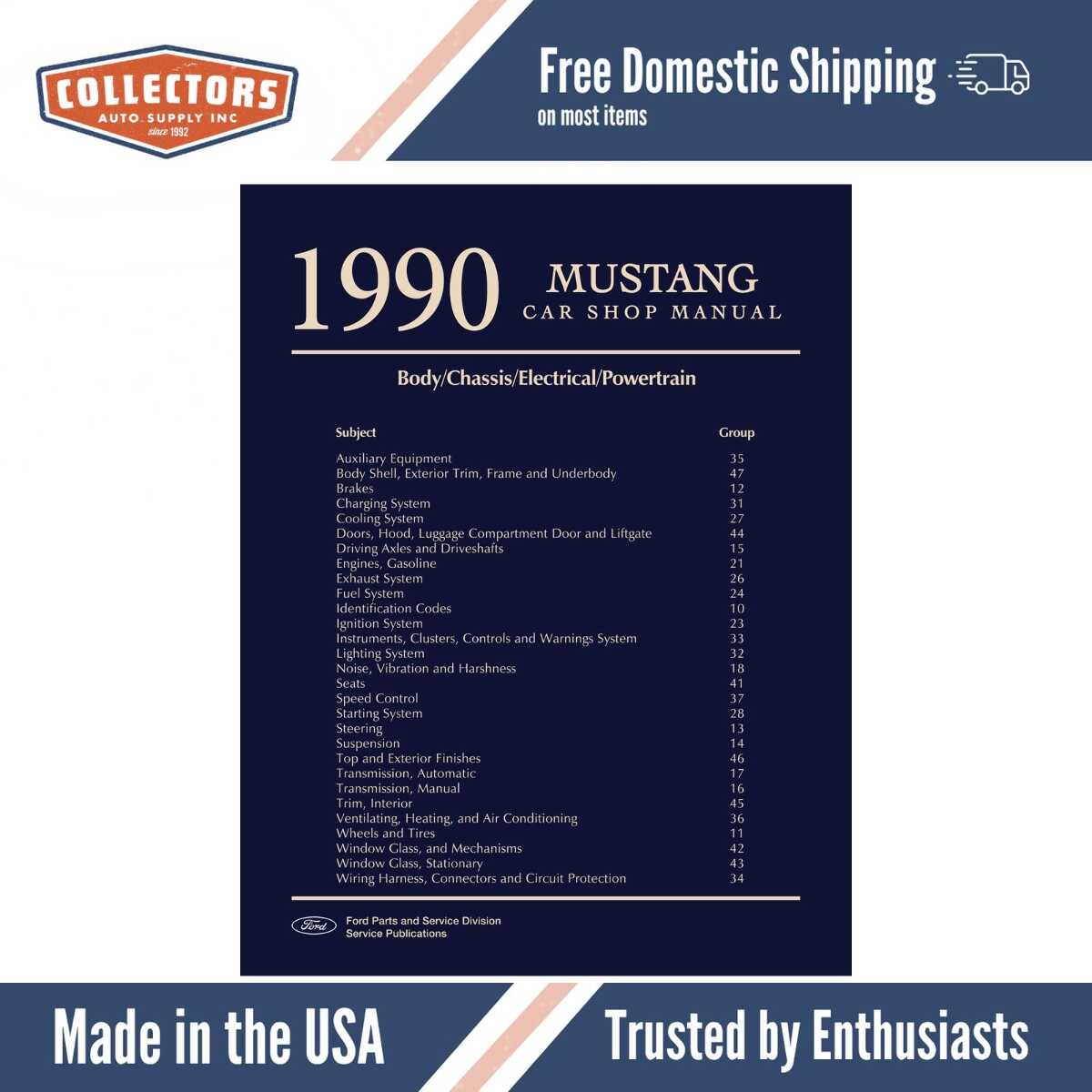 1990 Ford Mustang Car Shop Manual