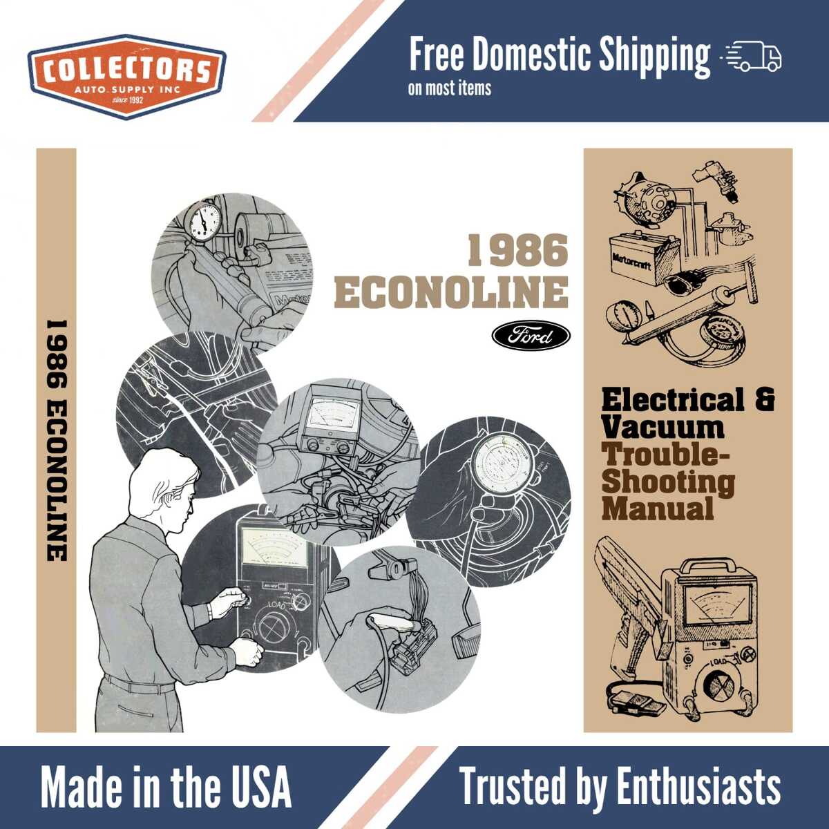 1986 Ford Econoline Electrical Vacuum Troubleshooting Manual - COLOR