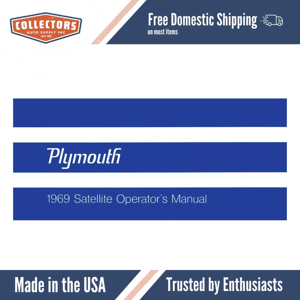 1969 Plymouth Belvedere, Satellite, GTX and Road Runner Owner's Manual - COLOR