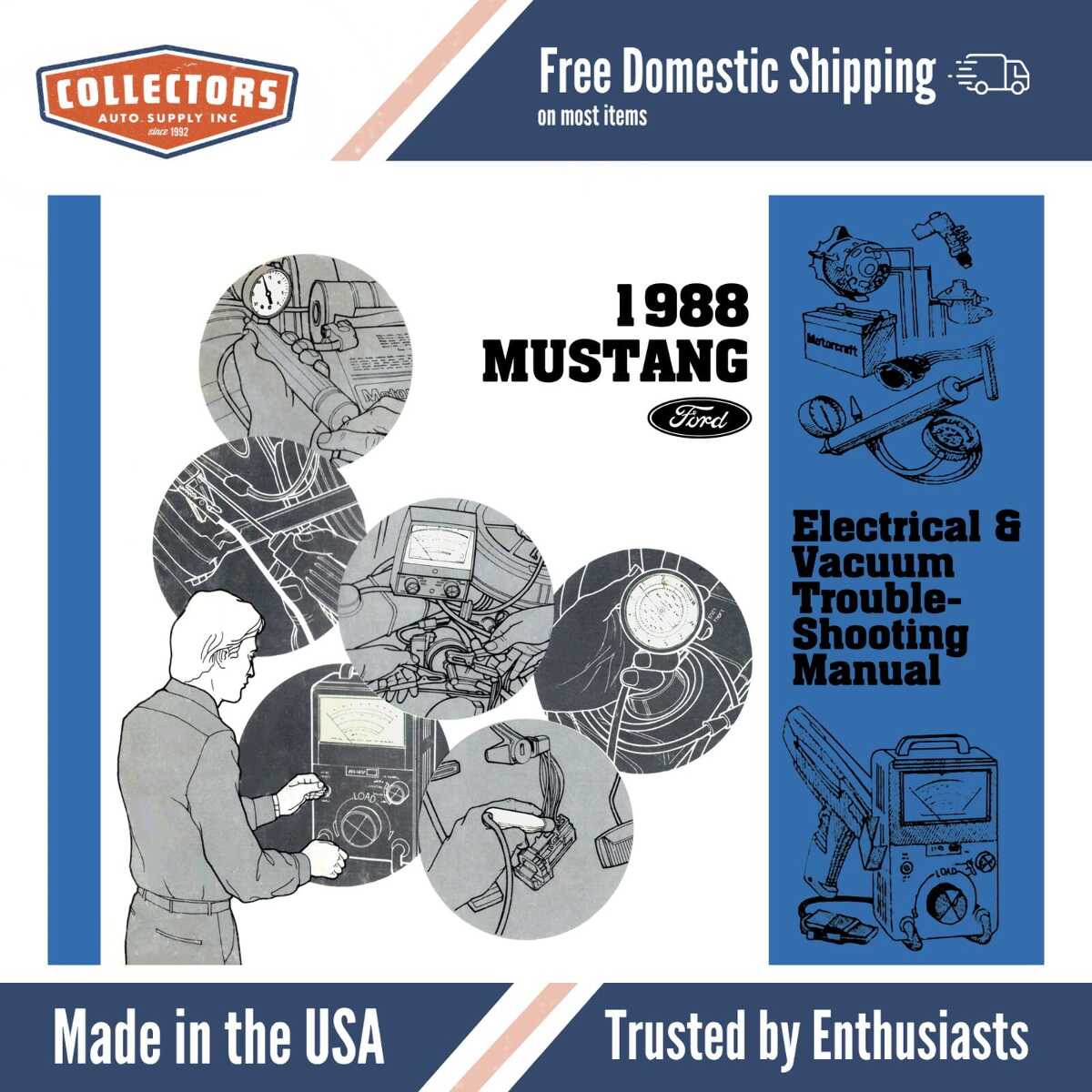 1988 Ford Mustang Electrical Vacuum Troubleshooting Manual - COLOR