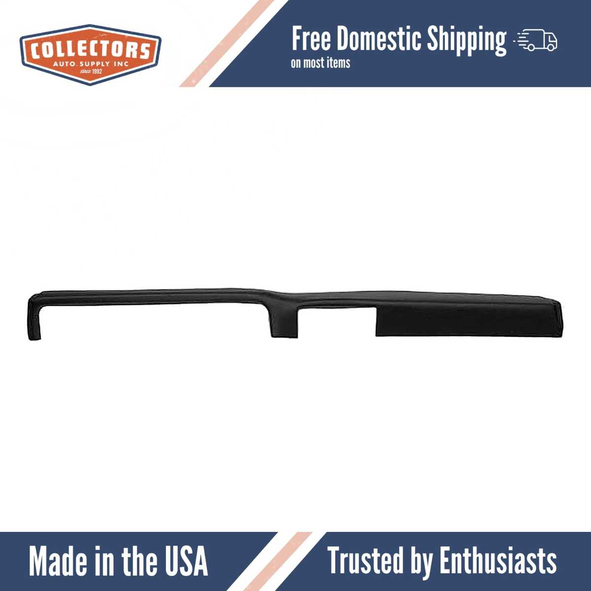 Dashboard Cap Cover Skin Overlay Black for 1969-1974 Chevrolet/Buick/Oldsmobile/Pontiac Multiple Models