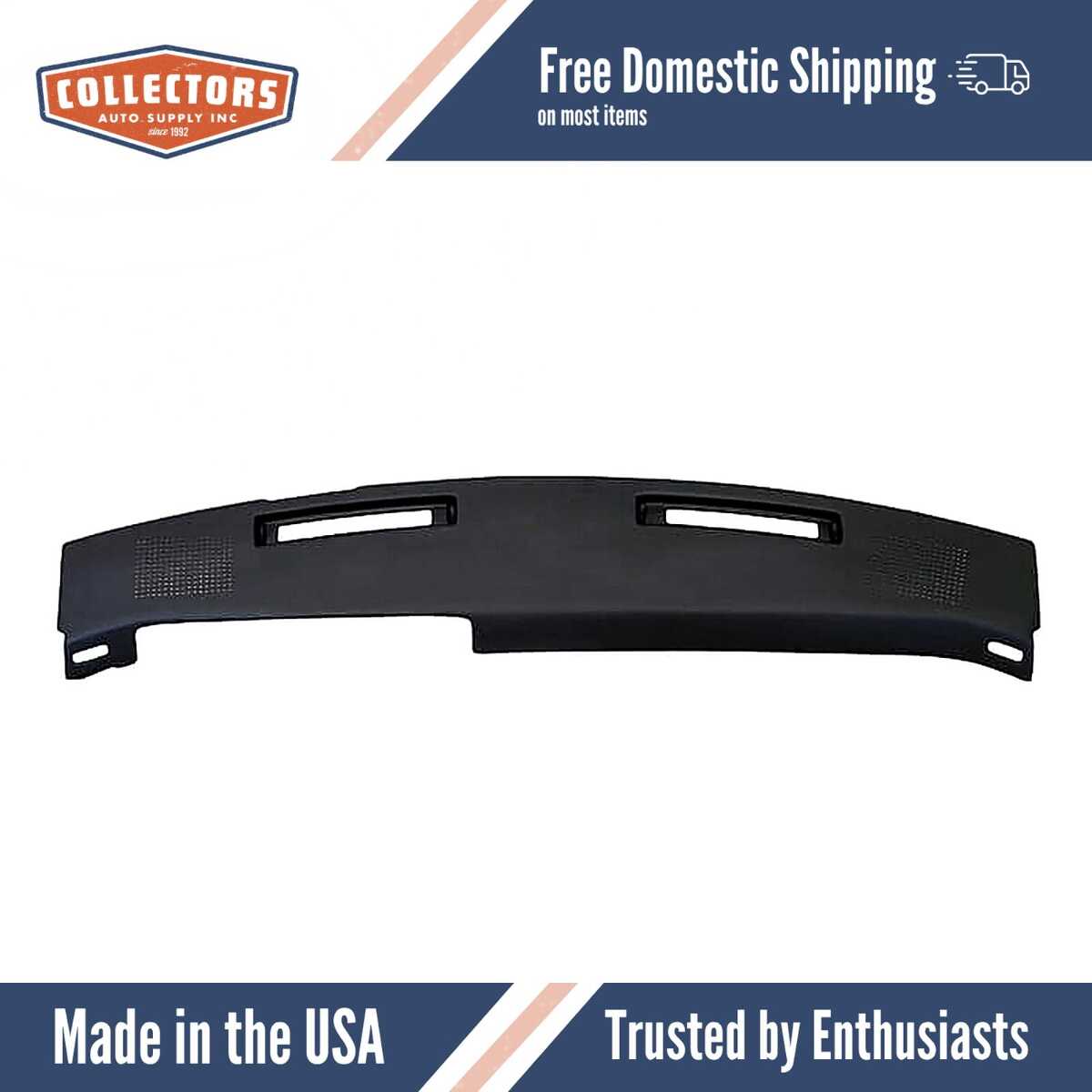 Dashboard Cap Cover Skin Overlay Black for 1986-1994 Chevrolet/Oldsmobile Multiple Models With Side Window Defrost