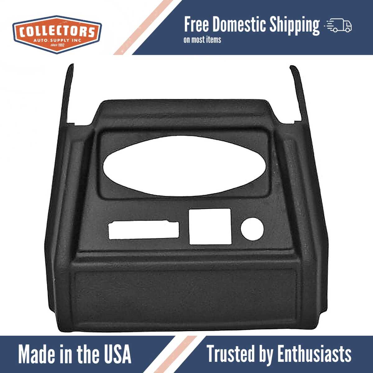 Center Console Cap Cover Skin Overlay Black for 1968-1978 Fiat Spider 124