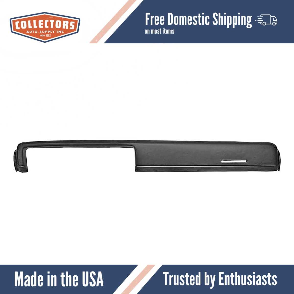 Dashboard Cap Cover Skin Overlay Black for 1970-1972