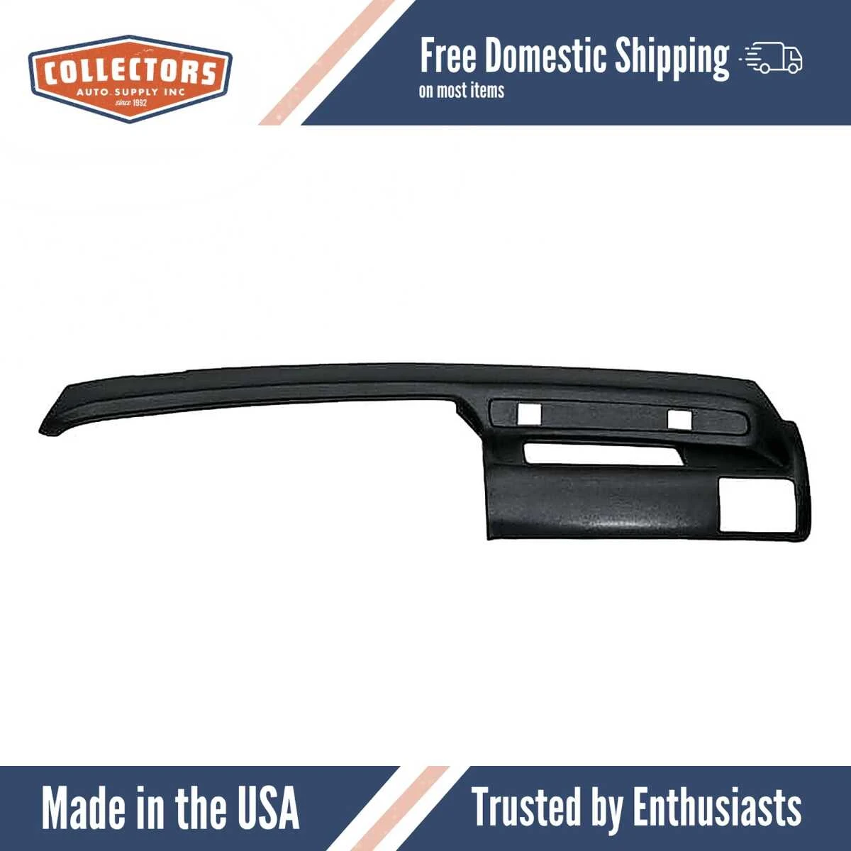 Dashboard Cap Cover Skin Overlay Black for 1989-1993 Ford/Mercury Multiple Models With Tissue Dispenser
