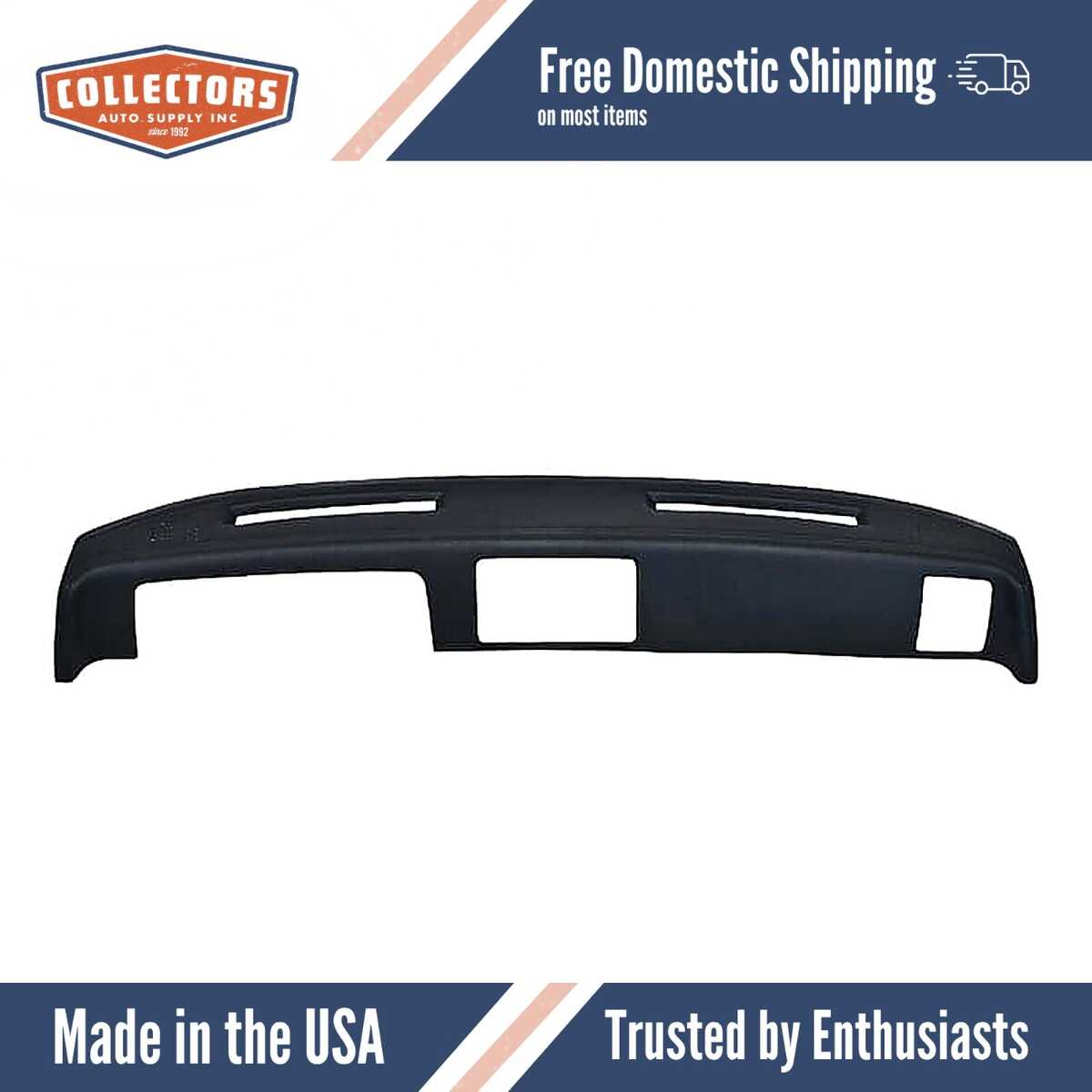 Dashboard Cap Cover Skin Overlay Black for 1978-1980 Chevrolet Multiple Models With Outside Speakers