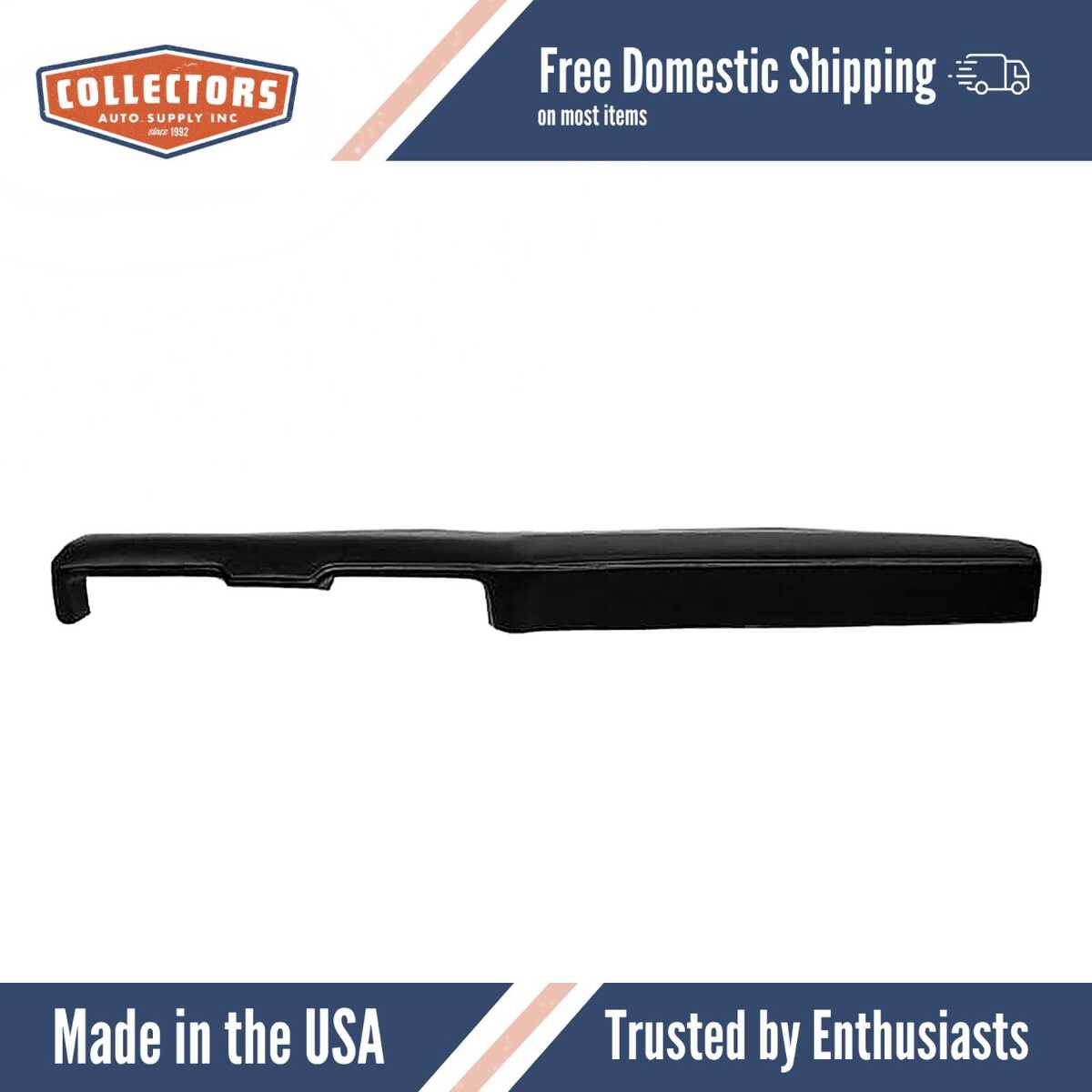 Dashboard Cap Cover Skin Overlay Black for 1969 Chevrolet Camaro