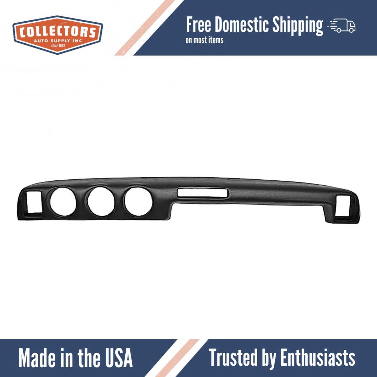 Dashboard Cap Cover Skin Overlay Black for 1968-1969 Oldsmobile Cutlass